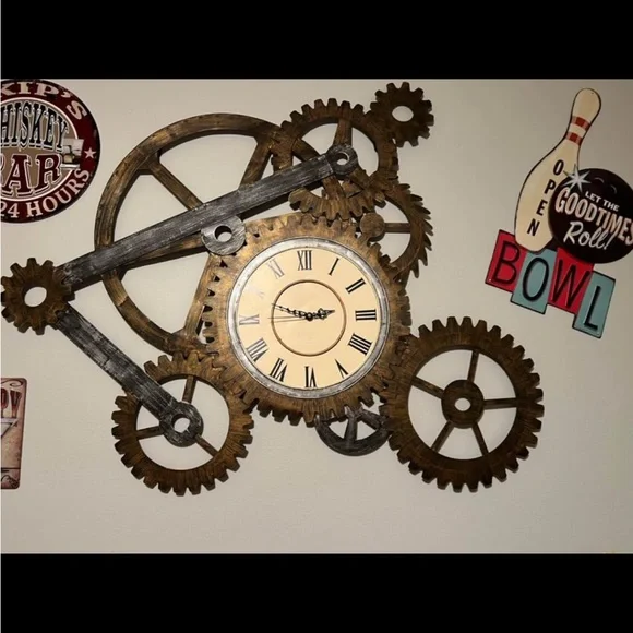 3D Gear Vintage Silent Hanging Clock.